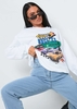 Dani White Green Car Graphic Sweatshirt