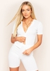 Darva White Double Zip Knitted Ribbed Top