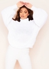 Della White Balloon Sleeve Roll Neck Knitted Jumper