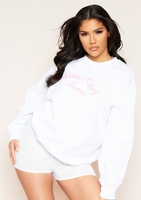 Demi White Missy Girl Forever Slogan Sweatshirt