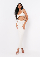 Dulcie Cream High Waisted Co-ord Maxi Skirt