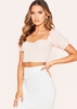 Eleanor Pink Ribbed Puff Sleeve Crop Top