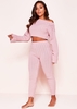 Ella Baby Pink Knit Cropped Loungewear Set