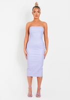 Elle Lilac PU Bandeau Midi Dress