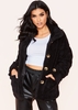 Ellis Black Teddy Borg Button Up Coat