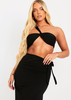 Eloise Black Asymmetric Crop Top