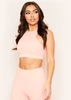 Emelie Peach Missy Empire Racer Gym Crop Top