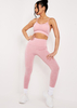 Emerie Pink Crop Top And Leggings Gym Set