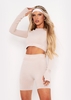 Emily Mocha Missy Sport Seamless Long Sleeve Crop Gym Top