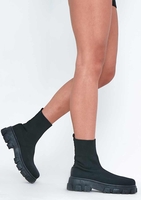Emma Black Sock Ankle Boots
