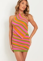 Emma Multi Tie Back Knitted Pointed Hem Crop Top