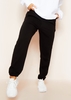 Eva Black Raw Seam Detail Drawstring Joggers