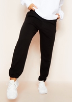 Eva Black Raw Seam Detail Drawstring Joggers