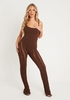 Eva Chocolate Laddered Knitted Seam Jumpsuit