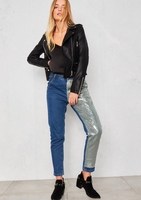 Evy Blue Denim Sequin Leg Jeans