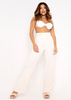 Farah Cream High Waisted Wide Leg Light Weight Trousers