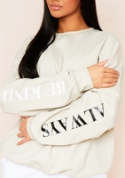 Farah Sand Be Kind Always Oversized Slogan Sweatshirt