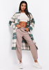 Faye Green Checked Longline Shacket