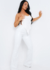 Felicity Cream PU Flared Trousers