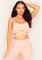Fiona Pink Missy Empire Cross Strap Gym Bralet