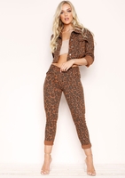 Geena Brown Leopard Print Jeans