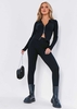 Georga Black Ribbed Knit Zip Up Cardigan And Legging Co-Ord