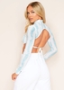 Gigi Pale Blue Tie Dye Tie Back Crop Top