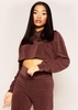 Grace Chocolate Velour Cropped Hoodie