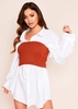 Hailee Rust Ribbed Bandeau Top