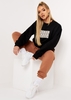 Hallie Black Missy Empire Repeat Slogan Oversized Sweatshirt