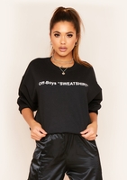 Handsa Black Slogan Off-Boys Sweatshirt