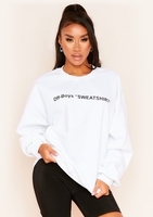 Handsa White Slogan Off-Boys Sweatshirt