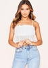 Hanni White Frill Mesh Crop Top