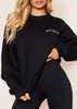 Harley Black Good Vibes Only Slogan Oversized Sweatshirt