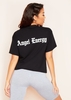 Hayden Black Angel Energy Slogan Oversized T-Shirt
