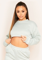 Hedda Olive Cropped Loopback Sweatshirt