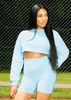 Hedda Pale Blue Cropped Loopback Sweatshirt