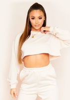 Hedda Stone Cropped Loopback Sweatshirt