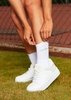 Hina White Galdem Mint Slogan Socks
