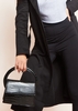 Hira Black Croc Print Mini Bag
