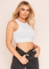Holly Light Grey Ribbed Racer Crop Top