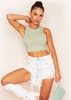Holly Sage Ribbed Racer Crop Top