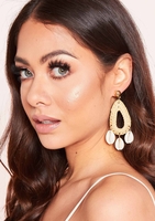 Hope Straw Shell Pendant Earrings