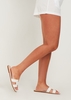 Hunter White Flat Sandals