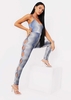 Jade Blue Printed Cut Out Detail Jumpsuit