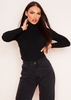 Jaley Black Roll Neck Long Sleeve Top