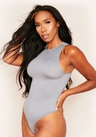 Jane Light Charcoal Lux Second Skin Crew Neck Racer Bodysuit