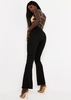 Jania Black Thick Bandage Ribbed Flared Trousers