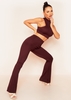Jania Chocolate Thick Bandage Ribbed Flared Trousers