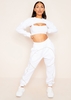 Jasmin White Contrast Binding Detail Jogger